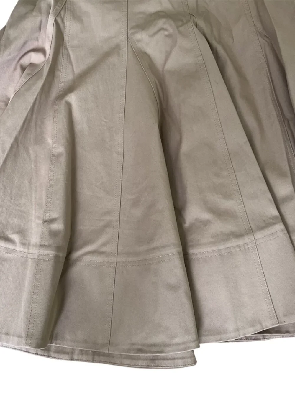Zara ZW Collection Trench Midi Skirt Light Whiskey Pleated Hem Cotton Large NWT